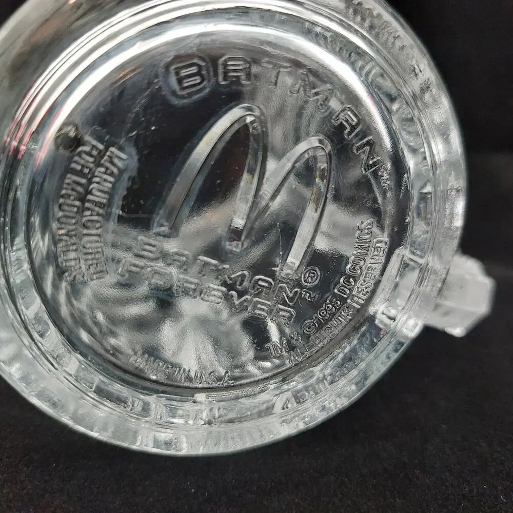 Vintage 1995 McDonalds Batman Forever Glass Mug Cup Movie Promo DC Comics 90s